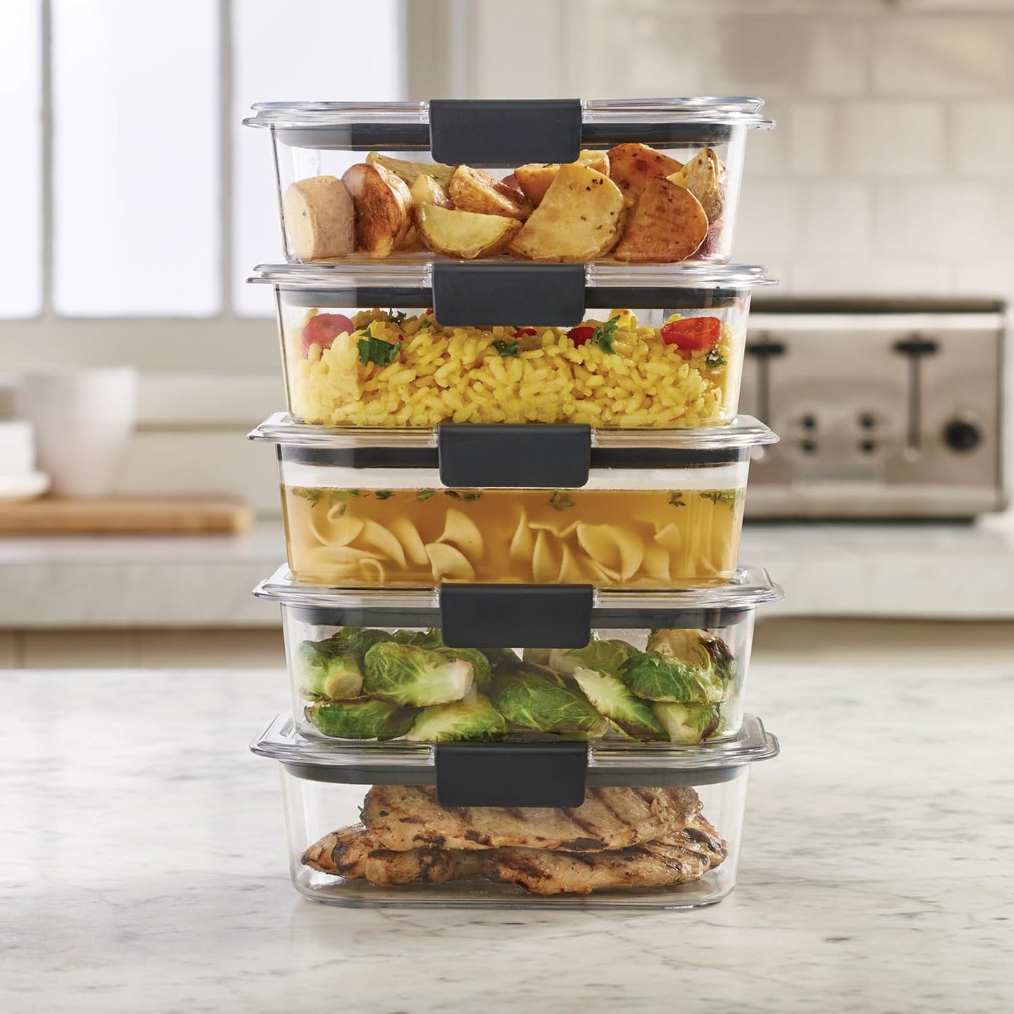 Lunch Meal Prep & Leftovers Containers Set of 5 (3.2 Cup)