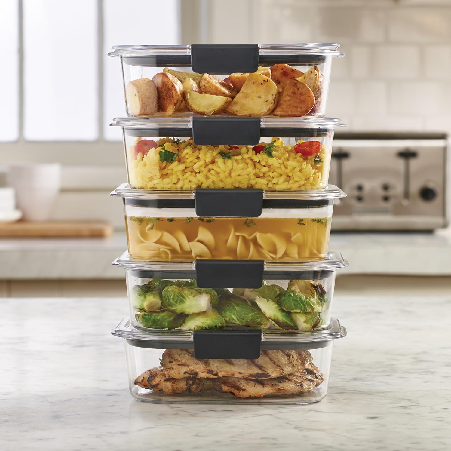 Lunch Meal Prep & Leftovers Containers Set of 5 (3.2 Cup)